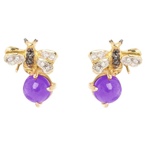 gucci earrings with bee|gucci amethyst earrings.